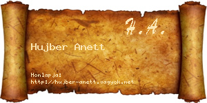 Hujber Anett névjegykártya